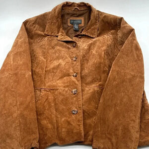Relativity Women's Leather Jacket 100% Suede Leather  Brown Size XL